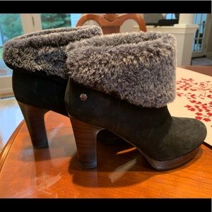 UGG leather and sheepskin 4” heel dress boots
